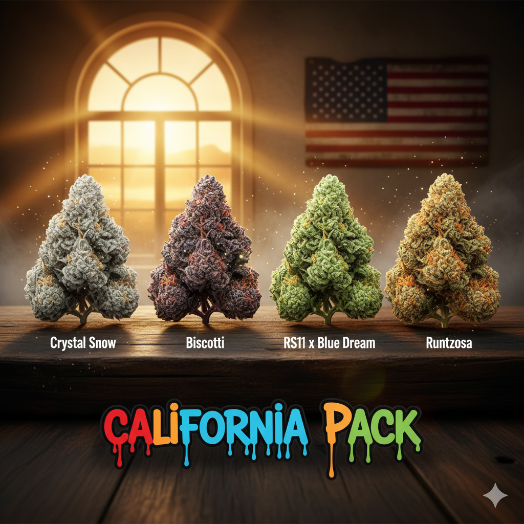California Pack CBD | Coffret 4 Variétés US Premium + 1g Offert